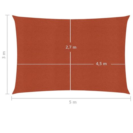 Πανί Σκίασης Τερακότα 3 x 5 μ. από HDPE 160 γρ./μ²