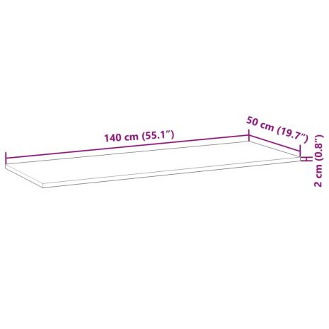 Επιφάνεια Γραφείου Ορθογώνια 140x50x2 εκ. Μασίφ Ξύλο Ακακίας