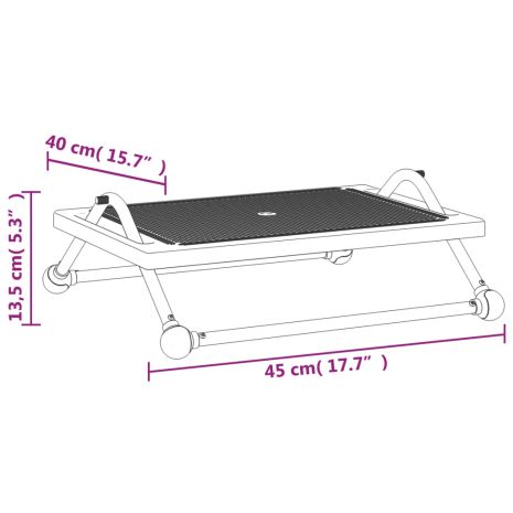 Υποπόδιο Μαύρο 45 x 40 x 13,5 εκ.