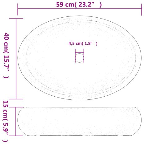 Νιπτήρας Οβάλ Πράσινος 59 x 40 x 15 εκ. Κεραμικός