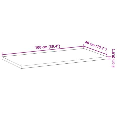 Επιφάνεια Γραφείου Ορθογώνια 100x40x2 εκ. Μασίφ Ξύλο Ακακίας