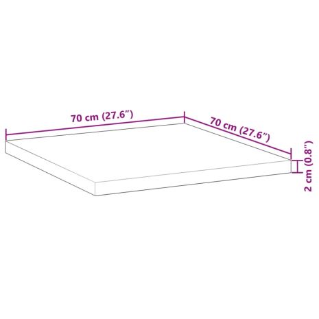 Επιφάνεια Τραπεζιού Τετράγωνη 70x70x2 εκ. Μασίφ Ξύλο Ακακίας