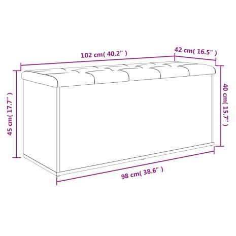 Παγκάκι Αποθήκευσης Λευκό 102 x 42 x 45 εκ. από Επεξεργ. Ξύλο