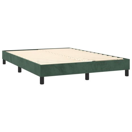 Κρεβάτι Boxspring με Στρώμα Σκούρο Πράσινο 140x200εκ. Βελούδινο