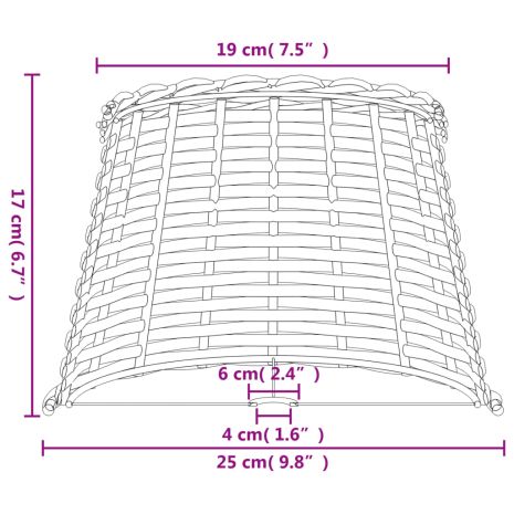 Καπέλο Φωτιστικού Καφέ Ø25x17 εκ. από Wicker