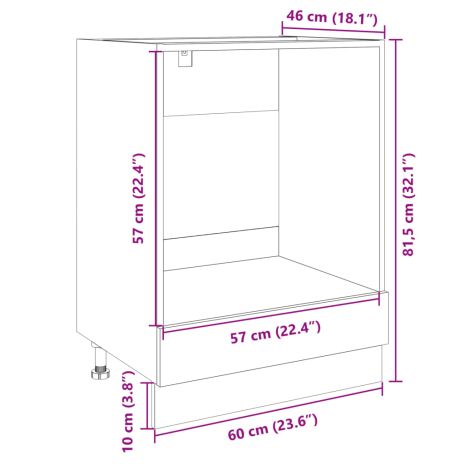 Ντουλάπι για Φούρνο Sonoma Δρυς 60x46x81,5 εκ. Μοριοσανίδα