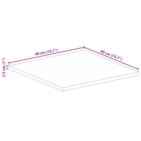 Επιφάνεια Τραπεζιού Τετράγωνη 40x40x2,5 εκ. Μασίφ Ξύλο Μάνγκο