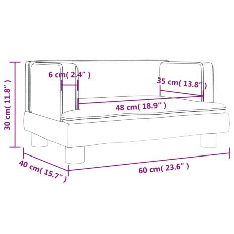 Καναπές Παιδικός κρεμ 60 x 40 x 30 εκ. από Βελούδο