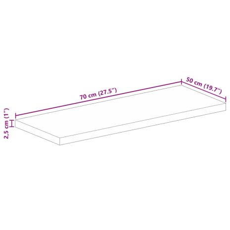 Επιφάνεια Τραπεζιού Ορθογώνια 70x50x2,5 εκ. Μασίφ Ξύλο Μάνγκο