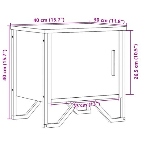 Κομοδίνα 2 τεμ. Καφέ Δρυς 40x30x40 εκ. από Επεξεργ. Ξύλο