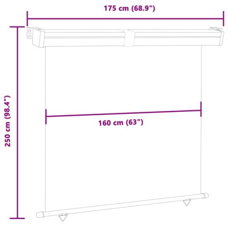 Σκίαστρο Βεράντας Πλαϊνό Καφέ 175 x 250 εκ.