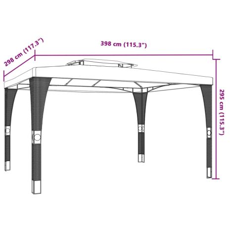 Κιόσκι με Διπλή Οροφή Ανθρακί 3,98x2,98 μ. Ατσάλινο