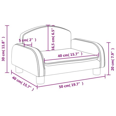 Καναπές Παιδικός Μαύρο 50x40x30 εκ. από Ύφασμα