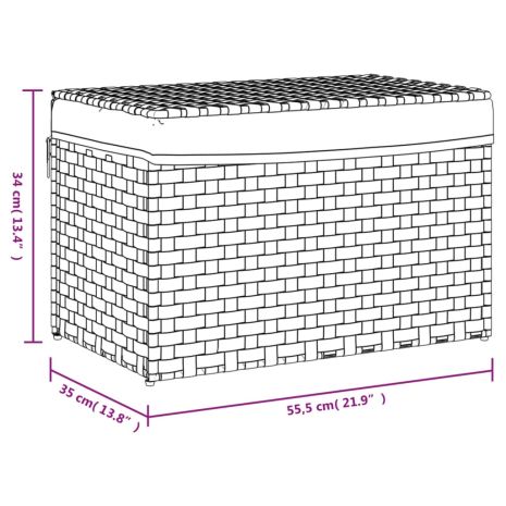 Καλάθι Πλυντηρίου με Καπάκι Λευκό 55,5 x 35 x 34εκ. Συνθ. Ρατάν