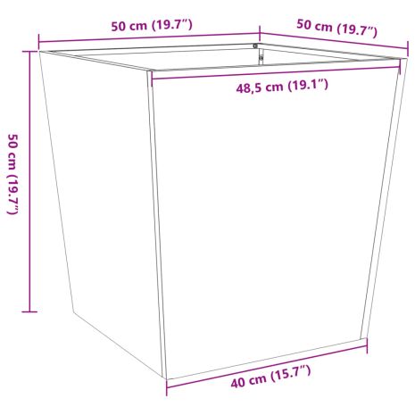 Ζαρντινιέρες Κήπου 2 τεμ. Λευκό 50 x 50 x 50 εκ από Ατσάλι