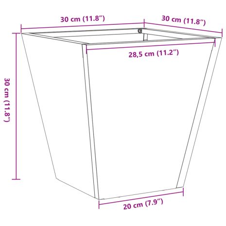 Ζαρντινιέρα Κήπου 30x30x30 εκ. από Ατσάλι Σκληρυθέν στο Αέρα