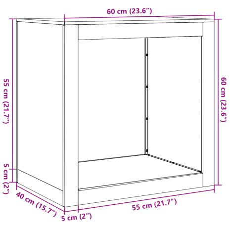 Ράφι Καυσόξυλων Ανθρακί 60x40x60 εκ. Ατσάλινο