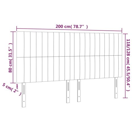 Κεφαλάρι Κρεβατιού LED Σκούρο Πράσινο 200x5x118/128 εκ.