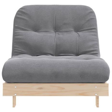 Καναπές Κρεβάτι Futon με Στρώμα 80x206x11 εκ. Μασίφ Ξύλο Πεύκου