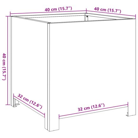 Ζαρντινιέρες Κήπου 2 τεμ. 40x40x40 εκ. από Ανοξείδωτο Ατσάλι