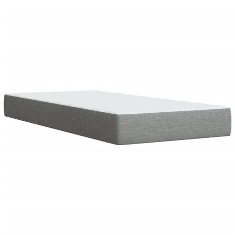 Κρεβάτι Boxspring με Στρώμα Ανοιχτό Γκρι 90x200 εκ. Υφασμάτινο