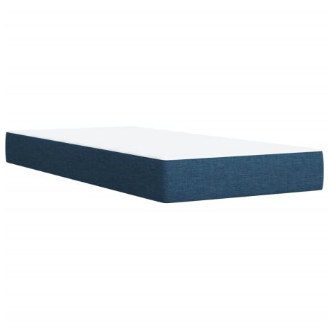 Κρεβάτι Boxspring με Στρώμα Μπλε 90x190 εκ.Υφασμάτινο