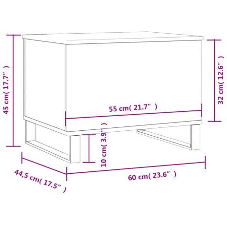 Τραπεζάκι Σαλονιού Sonoma Δρυς 60x44,5x45εκ. Επεξεργασμένο Ξύλο