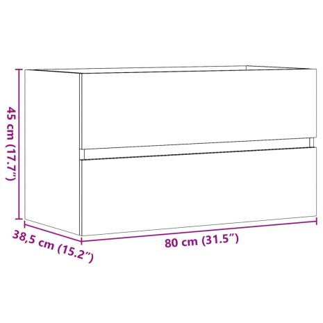 Ντουλάπι Μπάνιου Κρεμαστό Παλ. Ξύλο 80x38,5x45εκ. από Επ. Ξύλο