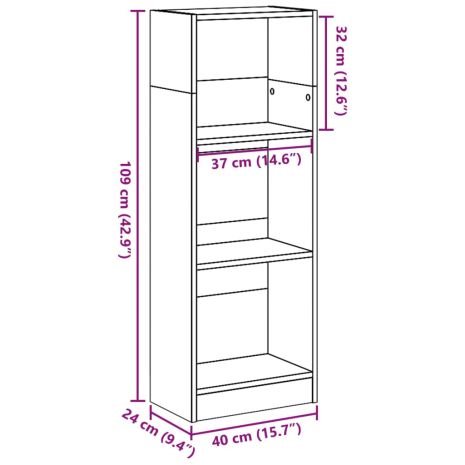 Βιβλιοθήκη Λευκή 40x24x109 εκ. από Επεξεργασμένο Ξύλο