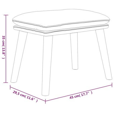 Υποπόδιο Κρεμ 45x29,5x35 εκ. Βελούδινο