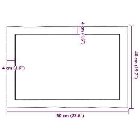 Επιφάνεια Τραπεζιού 60x40x(2-4)εκ Ακατέργαστο Μασίφ Ξύλο Δρυός