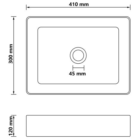 Νιπτήρας Πολυτελής Σκούρο Μπλε Ματ 41 x 30 x 12 εκ. Κεραμικός