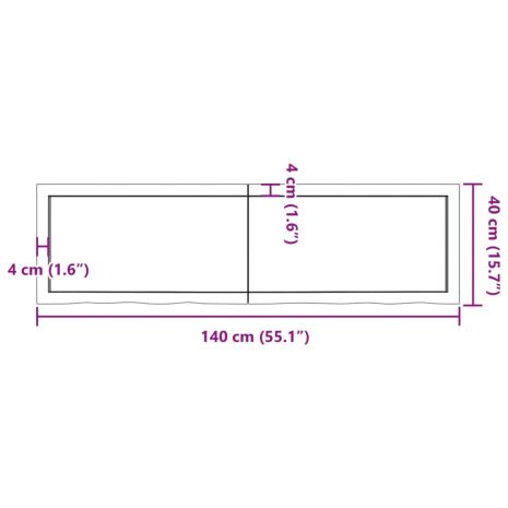 Επιφ Τραπεζιού Αν Καφέ 140x40x(2-6)εκ. Επεξ. Μασίφ Ξύλο Δρυός