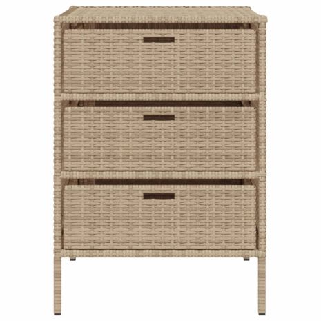 Ντουλάπι Αποθήκευσης Κήπου Beige 55x59x80 εκ. Συνθετικό Ρατάν