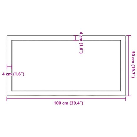 Επιφάνεια Τραπεζιού 100x50x(2-6)εκ Ακατέργαστο Μασίφ Ξύλο Δρυός