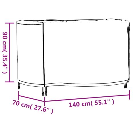 Κάλυμμα Επίπλων Κήπου Αδιάβροχο Μαύρο 140x70x90 εκ. 420D