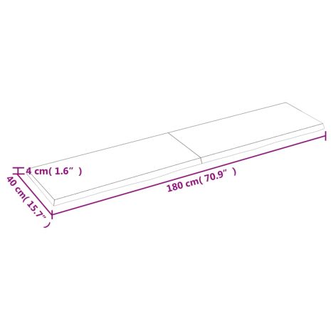 Επιφάνεια Τραπεζιού Σκούρο Καφέ 180x40x(2-4)εκ Επεξ. Μασίφ Δρυς