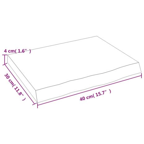 Πάγκος Μπάνιου 40x30x(2-4) εκ. από Ακατέργαστο Μασίφ Ξύλο