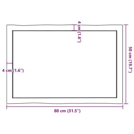 Επιφάνεια Τραπεζιού 80x50x(2-4) εκ. Ακατέργαστο Μασίφ Ξύλο