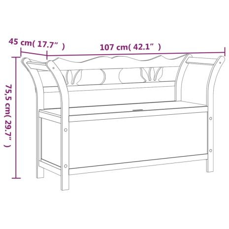 Πάγκος Μαύρος 107 x 45 x 75,5 εκ. από Μασίφ Ξύλο Ελάτης