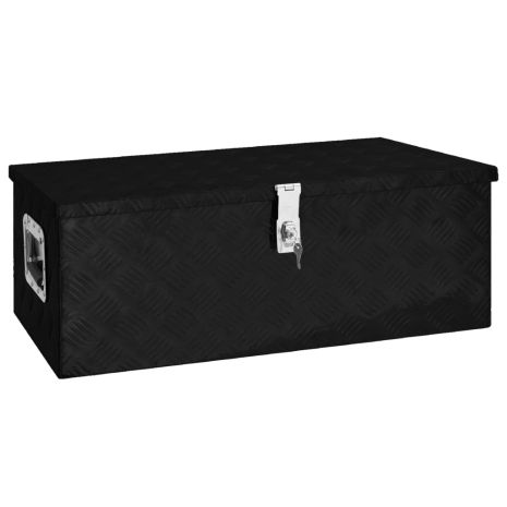 vidaXL Κουτί Αποθήκευσης Μαύρο 80 x 39 x 30 εκ. από Αλουμίνιο