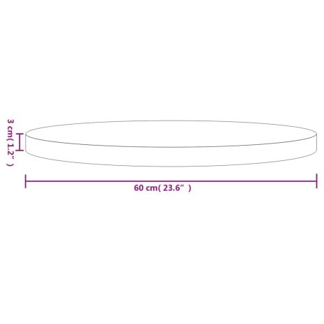 Επιφάνεια Τραπεζιού Στρογγυλή Λευκή Ø60x3 εκ. Μασίφ Ξύλο Πεύκου