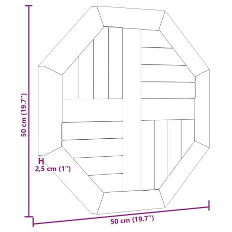 Επιφάνεια Τραπεζιού Οκτάγωνη 50x50x2,5 εκ. Μασίφ Ξύλο Teak