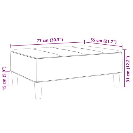 Υποπόδιο Σκούρο Γκρι 77x55x31 εκ. Βελούδινο