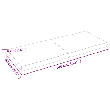 Επιφάνεια Τραπεζιού 140x60x(2-6)εκ Ακατέργαστο Μασίφ Ξύλο Δρυός