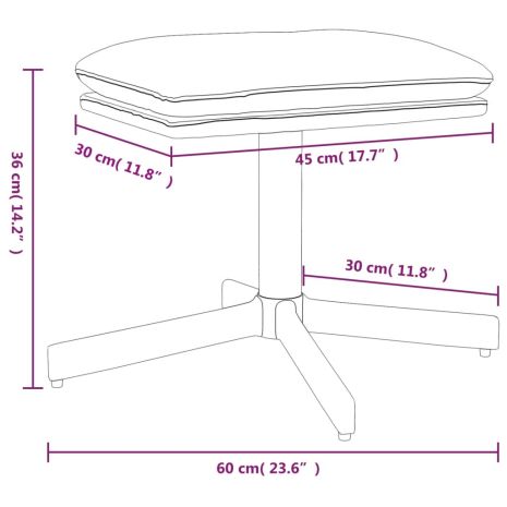 Υποπόδιο Λευκό 60x60x36 εκ. Βελούδινο