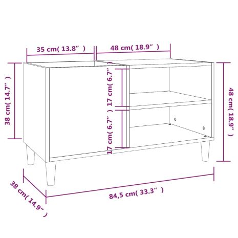 Δισκοθήκη Γκρι Sonoma 84,5 x 38 x 48 εκ. από Επεξεργασμένο Ξύλο