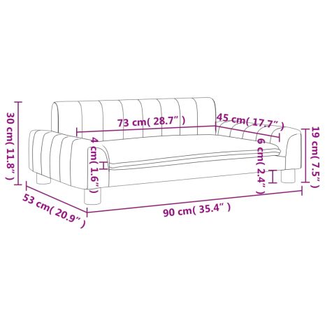 Καναπές Παιδικός Μαύρος 90 x 53 x 30 εκ. από Συνθετικό Δέρμα