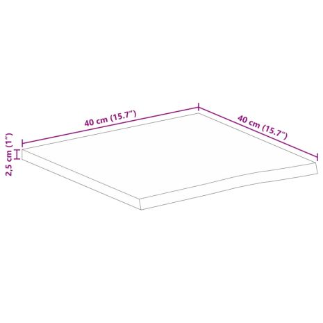 Επιφάνεια Τραπεζιού 40x40x2,5 εκ. Live Edge Μασίφ Ξύλο Μάνγκο