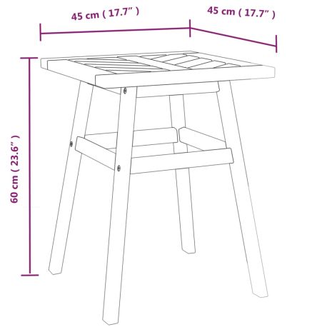 Τραπεζάκι Βοηθητικό 45 x 45 x 60 εκ. από Μασίφ Ξύλο Ακακίας